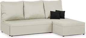 TOMI Háromszemélyes kinyitható sarokkanapé Krém