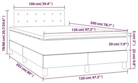 cappuccino színű műbőr rugós ágy matraccal és LED-del 120x200cm