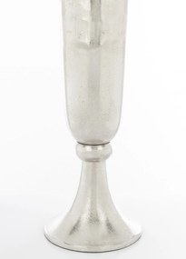 Loyd design magas ezüstszín hengeres fodros fém serleg kerek kecses talppal 73,5x16x16cm