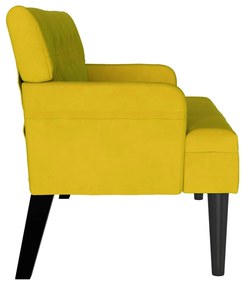 vidaXL Chesterfield Pad Sárga 112 x 65,5 x 75 cm Bársony