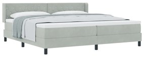 Boxspring Ágy Matrac 200x200 cm Világosszürke Bársony