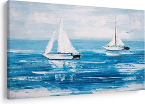 Kép - Egy jacht festése a tengeren (90x60 cm)