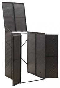 fekete polyrattan kerekes kukatároló fészer 70 x 80 x 117 cm