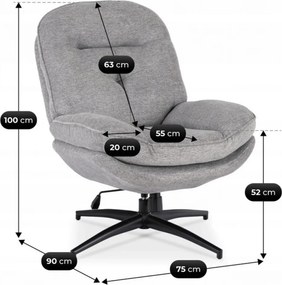 Forgó pihenőfotel szürke, MESA