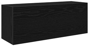 fekete szerelt fa fali fürdőszobaszekrény 80x25x30 cm