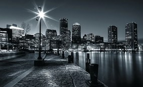 Boston éjszaka poszter, fotótapéta, Vlies (312 x 219 cm)