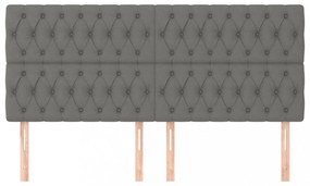 4 db sötétszürke szövet fejtámla 100x7x78/88 cm