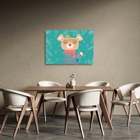 Kép - Integető mackó (üvegen) (70x50 cm)