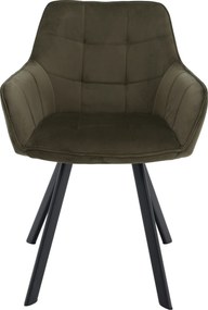 Design fotel, zöld Velvet/fekete, PETIN