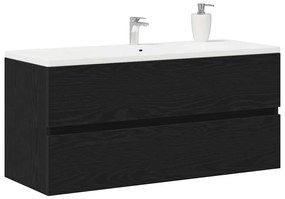 Fekete tölgy forgácslap mosdószekrény 100 x 38,5 x 45 cm