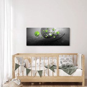 Zöld absztrakt gömbök képe (120x50 cm)