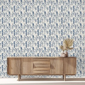 Fotótapéta - Kék mintás virágok (147x102 cm)