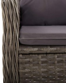 3 részes szürke polyrattan kerti bisztrószett