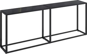 vidaXL fekete edzett üveg tálalóasztal 200 x 35 x 75,5 cm