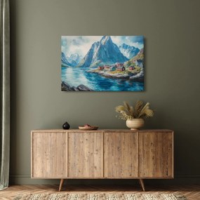 Kép - Norvég falu (90x60 cm)