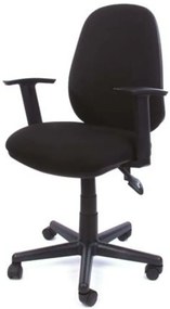 Irodai szék, állítható karfával, fekete szövetborítás, MAYAH Smile (BBSZVV41)
