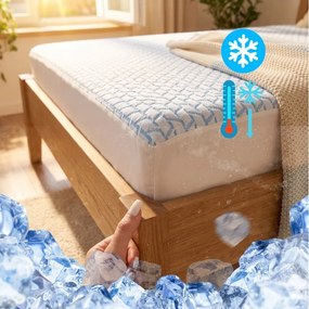 IceFresh Comfort hűtőlepedő rugalmas szalaggal a kerület mentén EMI, 90x200-as lap