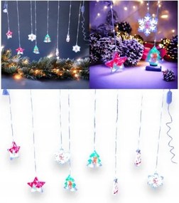 Fényfüggöny Led fényfüzér 95LED Mix 4 figura hideg fehér