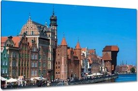 Vászonkép 120x70 Gdańsk Hosszú part Vízparti sétálóutca Gdanskban