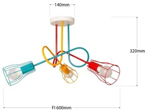 Felületre szerelhető csillár OXFORD 3xE27/15W/230V