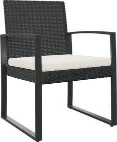 vidaXL 2 db fekete polyrattan kerti étkezőszék