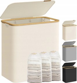 Szabadonálló szennyestartó kosár Songmics 150L bézs