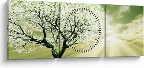 Fa képe a réten (órával) (90x30 cm)