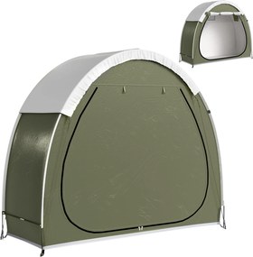 Outsunny hordozható kerékpársátor 2 biciklinek — szellőző, cipzáras ajtó, UPF50+, vízálló 210D Oxford (200 x 80 x 170 cm) | Aosom