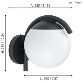 Eglo 98731 - Kültéri fali lámpa VECCHIA 1xE27/28W/230V IP44