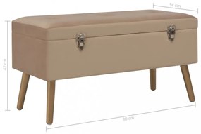 bézs bársonypad tárolórekesszel 80 cm