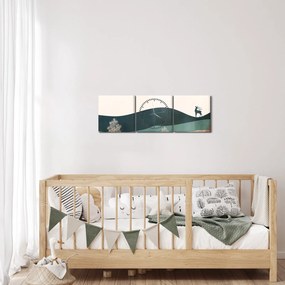 Kép - Illusztrált tájkép (órával) (90x30 cm)
