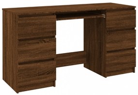 barna tölgy színű szerelt fa íróasztal 140 x 50 x 77 cm