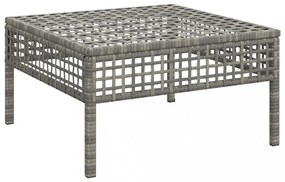 szürke polyrattan kerti lábtartó párnával