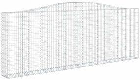9 db íves horganyzott vas gabion kosár 400x30x140/160 cm
