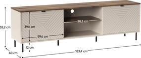 TV asztal, kasmír/castello tölgy, EYCO 2D/180