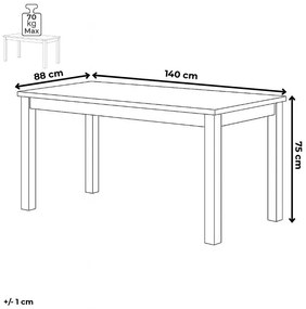 Étkezőasztal 140×88 cm, MDF, vad tölgy, HT-725 OAK