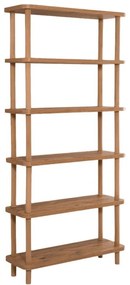 Natúr színű könyvespolc borovi fenyő dekorral 80x168,5 cm Step – Kalune Design