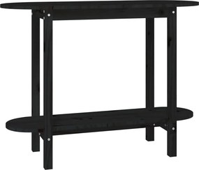vidaXL fekete tömör fenyőfa tálalóasztal 110x40x80 cm