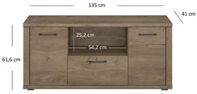 TV szekrény Clinecas (lefkas tölgy). 1116795