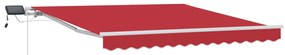 Kézi Behúzható Napernyő LED-del Piros 350x250 cm