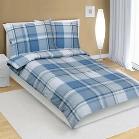 Bellatex Kocka krepp ágyneműhuzat kék, 140 x 200 cm, 70 x 90 cm, 140 x 200 cm, 70 x 90 cm