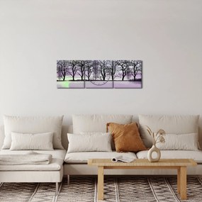 Kép - Bárkák a tavon (órával) (90x30 cm)