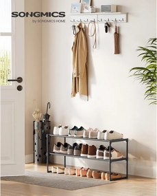 2-szintes cipőtartó, rakásolható fém állvány 8-10 pár cipőhöz, fekete