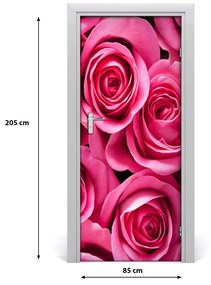 Ajtóposzter rózsaszín rózsa 85x205 cm