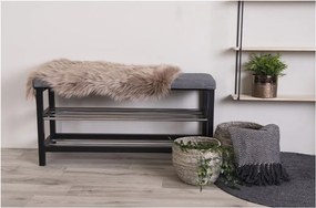 Padova pad, szürke, fekete lábakkal, 100x34x50