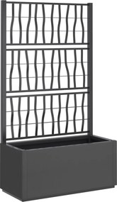 vidaXL sötétszürke PP rácsos kerti ültetőláda 80 x 36 x 140 cm