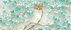 Virágok pillangóval képe (120x50 cm)