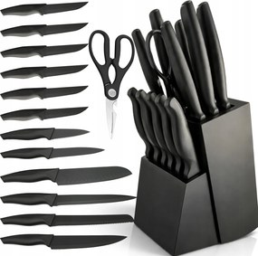 Konyhai Késkészlet Szakácskés Szett Éles 16 Db/csomag Állvány