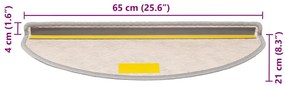 15 db szizál hatású platina öntapadó lépcsőszőnyeg 65x21x4 cm
