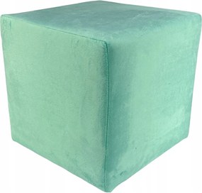 Négyzet alakú puff velvet minky menta szín